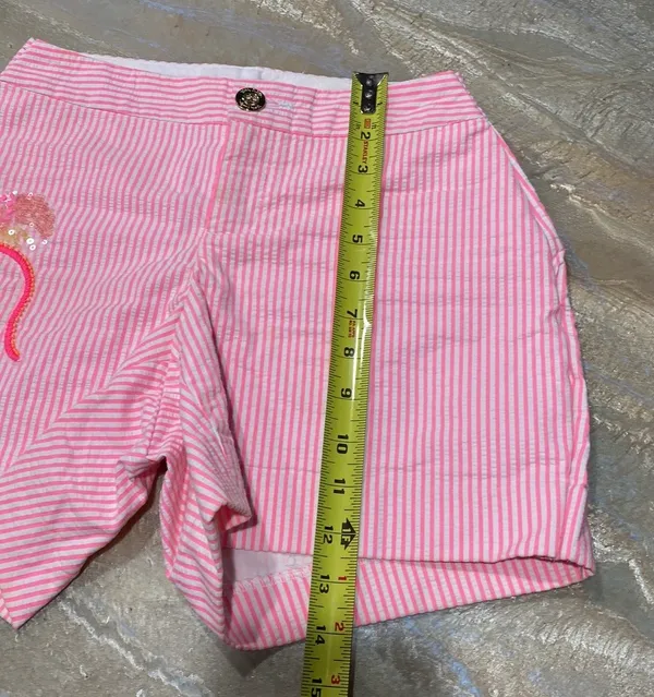 Lilly Pulitzer Pink Striped Shorts with Embellished Design Women’s 6 / Read Description The waist was modified and now is 24 inches. This short is for a girl with small waist (Please See the pics) - Image 8
