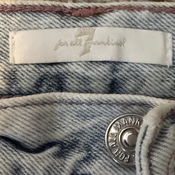 7 For All Mankind Light Blue Denim Mini Skirt Size 26 - Image 3