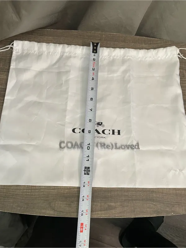 Authentic Coach (Re)Loved White Sateen Drawstring Handbag Dust Bag - Image 2