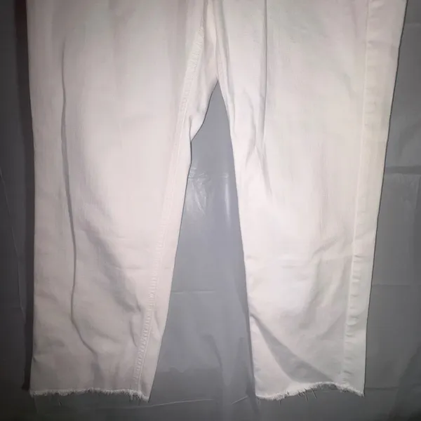 J. Jill Denim Womens White High Rise Straight Leg Crop Raw Hem Jeans 4 Petite - Image 6