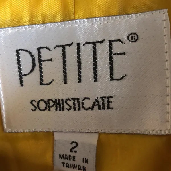 Vintage PETITE SOPHISTICATE yellow double breasted power blazer size 2 - Image 12