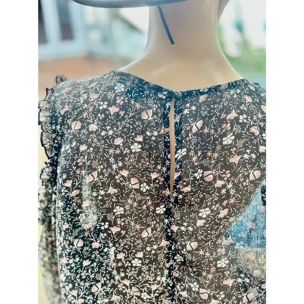 American Eagle Cold Shoulder Floral Sheer blouse XXL Plus Size - Image 6