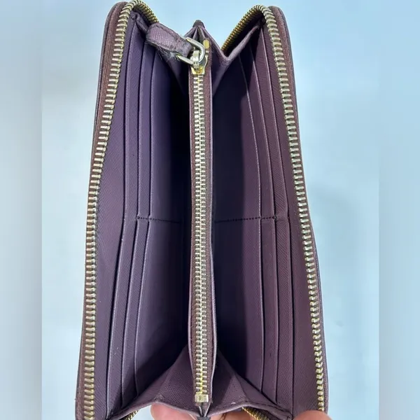 Prada Purple Saffiano Leather Zippy Wallet - Image 6