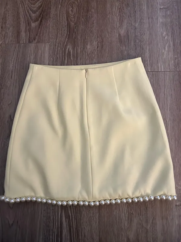 Yellow Pearl Nasty Gal Mini Skirt - Image 4