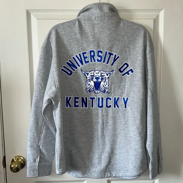 Kentucky Wildcats Game Day Couture Gray/Blue Fleece Button Down Shirt Sz Med‎ - Image 13