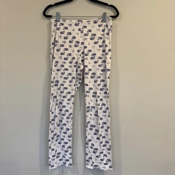 Roller Rabbit Moby Whale Pajamas Set Womens Blue White Pima Cotton PJs - Image 8