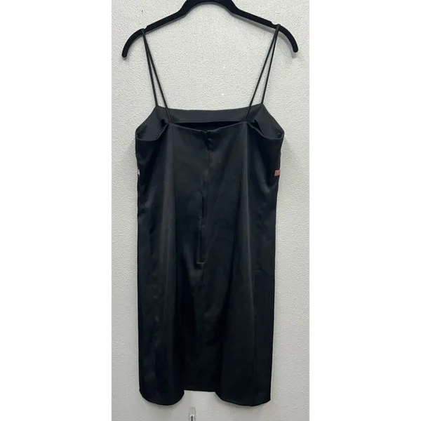 Vintage Byer Too Mini Black Dress Size 11 medium 90's Y2K HOCO Bow Satin USA - Image 3