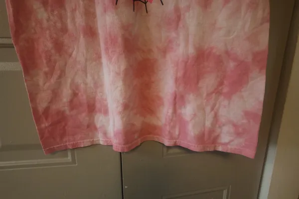 Barbie Barbie spider web graphic t-shirt tie dye in pink, black and hot pink size large. - Image 4