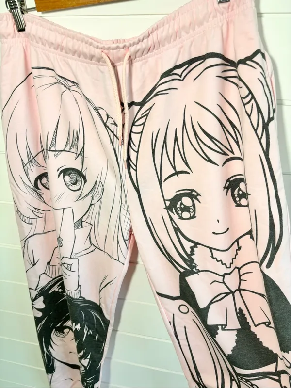 NGOrder Manga Anime Pink Jogger Sweatpants Size 12 - Image 5