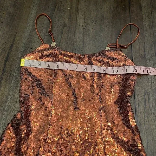 Urban Outfitters Bronze Gretta Sequin Slip Mini Dress - Image 5