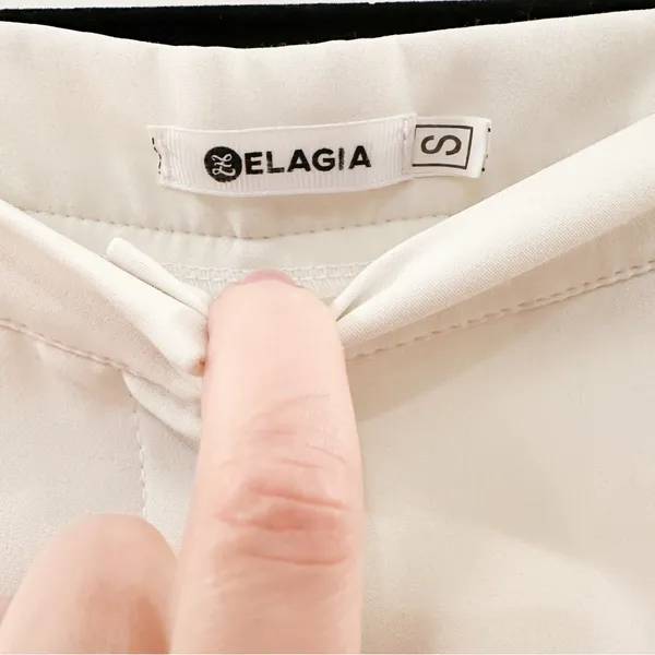 Lelagia High Waisted Wide Leg Flowy Pants White sz Small - Image 5