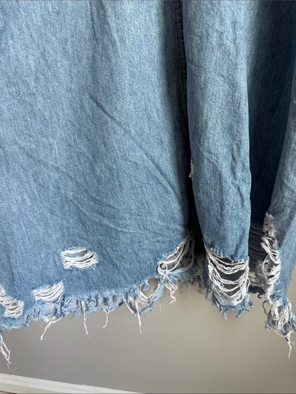 Free People We The Free Wonderland Denim Maxi Dress Small - Image 12