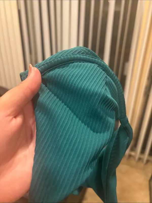 Hollister Underwire Ribbed Green Blue Bikini Top - Image 5