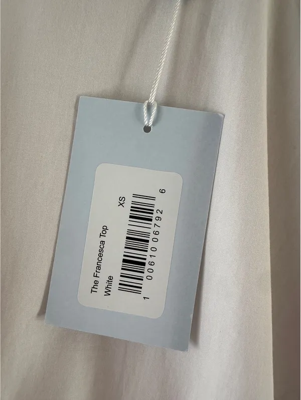 NWT Hill House Home The Francesca Peplum Top in White Cotton Women’s XS - Image 7