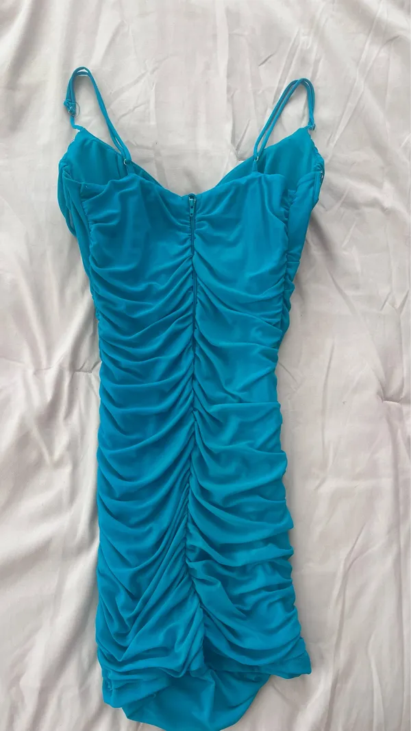 Teal Formal Dress Blue Size M - Image 5