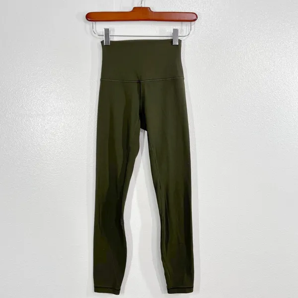 Lululemon Align High-Rise Pant 25" Size‎ 8 Dark Olive Green Nulu Yoga Leggings - Image 3