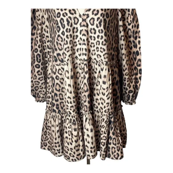 Generation Love Rumi Dress Women XS Brown‎ Leopard Babydoll Balloon Sleeve Mini - Image 7