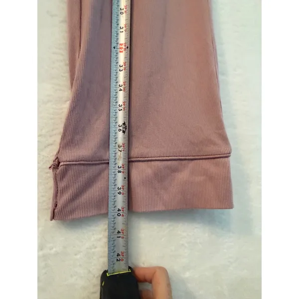 Nicole Miller New York Pajama Set Womens Small Pink Ribbed Knit 2pc Loungewear - Image 4