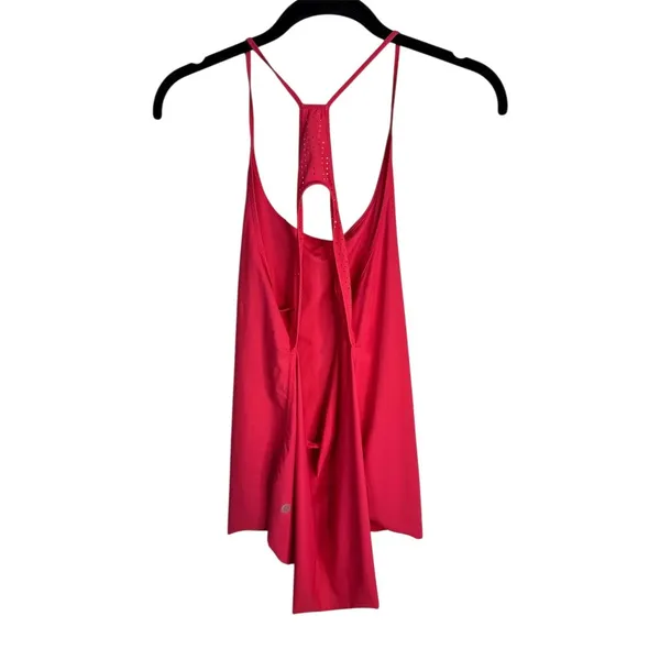 lululemon Stride To Tide Tank Top Womens Hot Pink Mesh Open Back - Image 4