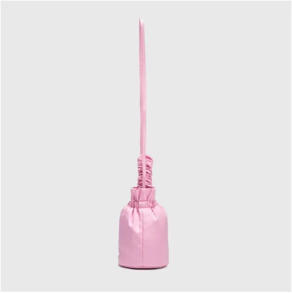GANNI Pink Scrunchie Occasion Knot Top Handle Tote Bag Shoulder Drawstring Purse - Image 8