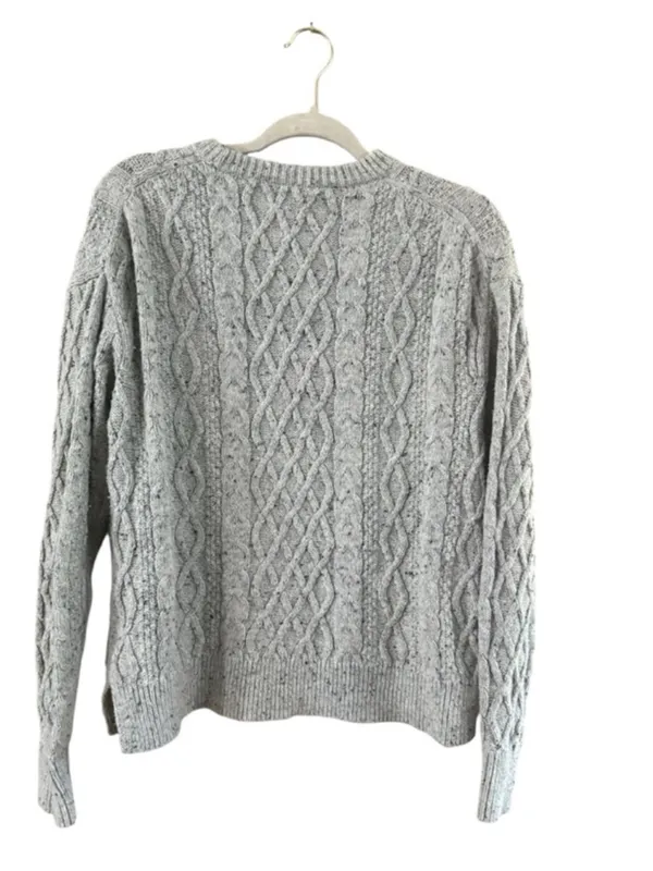 J. Crew Heather Gray Cable-Knit Crew Sweater - Image 3