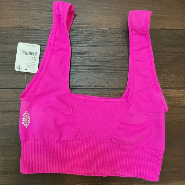 FP Movement Good Karma Bra Red Berry Pink Square Neck XS/S NWT Activewear - Image 3