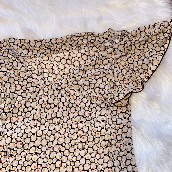 Polka Dot Blouse Tan - Image 3