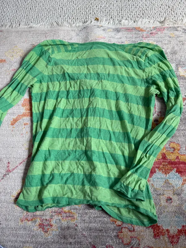 Old Navy Green Striped Long Sleeve Top - Image 2