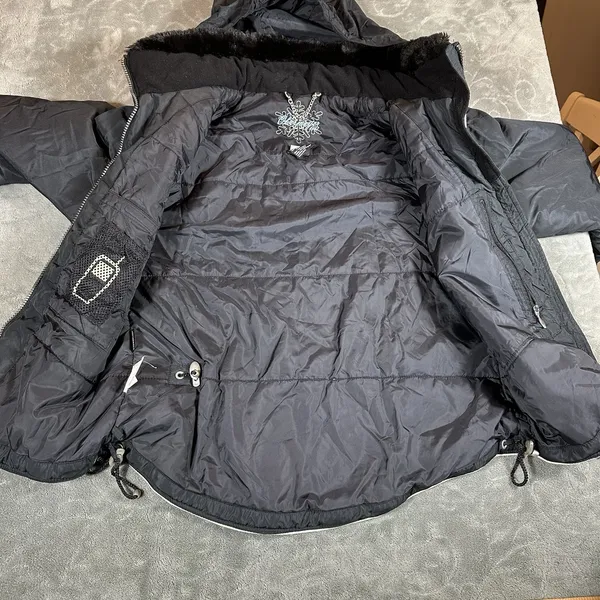 Obermeyer Ladies Sz 10 Black Ski Jacket Coat Thermolite Lauren W/‎ Fur Insulated - Image 11