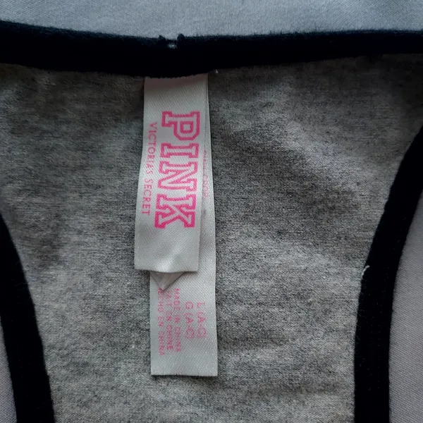 Victoria's Secret Gray Sports Bra with Black Trim L workout yoga Pilates running - Image 3