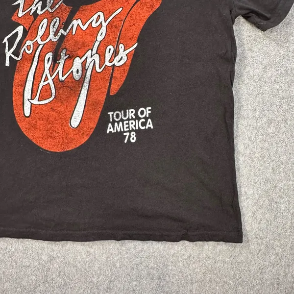 The Rolling Stones Band Tee Shirt Tongue Logo Size XL Short Sleeve Black - Image 2