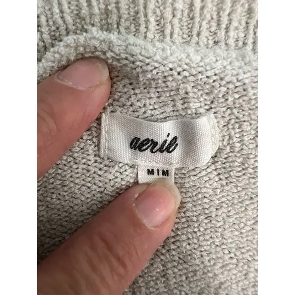 Aerie Women's Ivory Open Back Pullover Sweater Size M Casual Knit - Image 4