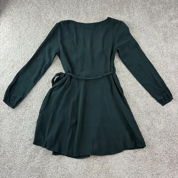Abercrombie &‎ Fitch Wrap Mini Dress Womens S Green Long Sleeve Romantic Modest - Image 8