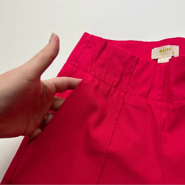 Maeve by Anthropologie Women’s Size‎ 2 Pink Wide-Leg Cropped Pant Pockets Preppy - Image 9