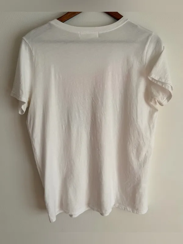 MOD on Trend Graphic Vintage Eagle Lightning Bolt Band Tee White Medium M - Image 4
