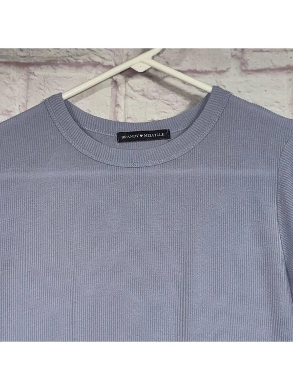 Brandy Melville Ribbed Short Sleeve Small T-Shirt - Image 2
