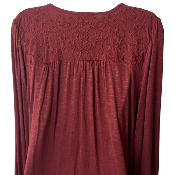 NEW Democracy Rust Embroidered Peasant‎ Blouse Boho Garden Lagenlook Feminine L - Image 6