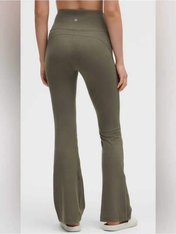 Lululemon super high rise flare groove pant army green sage W5F2GS size 14 - Image 2