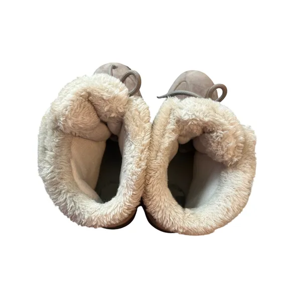 Sorel Women Taupe Suede Winter Boots Faux Fur Trim Lace Up Snow Boots Size 8 - Image 5