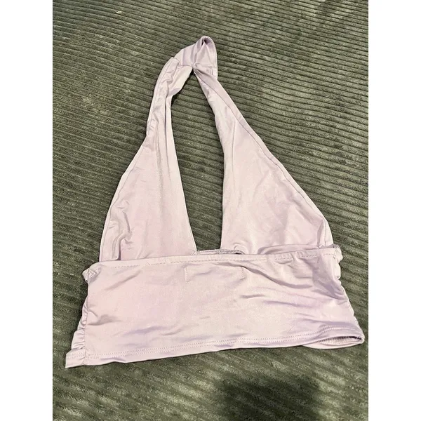 URBAN OUTFITTERS Light Purple Cropped Halter Top - Size Small - Image 7