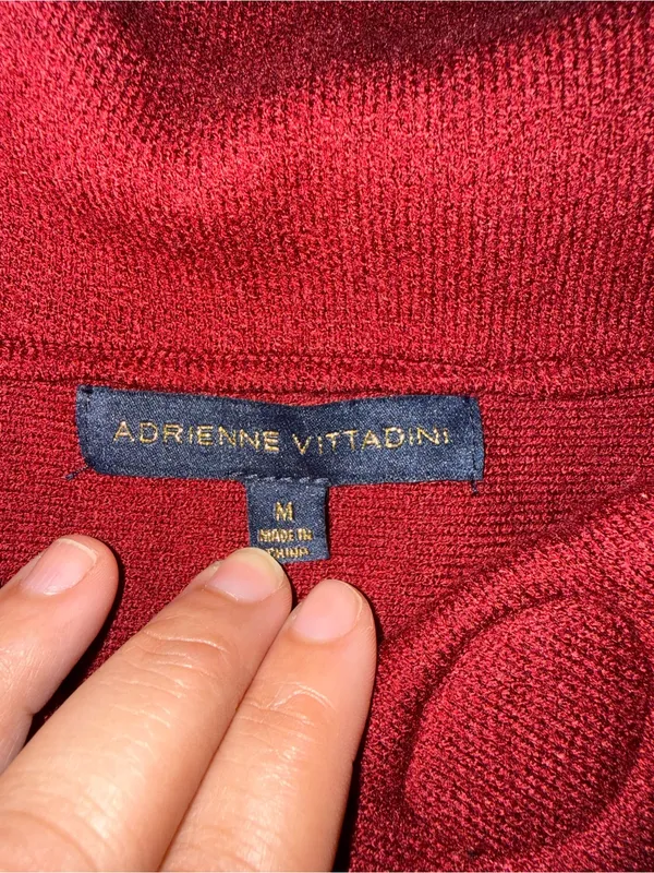 Adrienne Vittadini Red Short-Sleeve Knit Capelet Cardigan - Image 6
