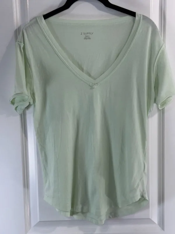 Z SUPPLY Organic V-Neck Tee in Whisper Mint - Image 2