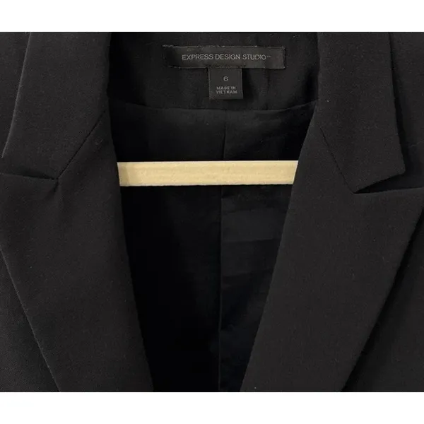 Express Design Studio Preppy Work Casual Black Single Button Blazer Women's 6 - Image 3
