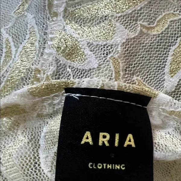 Aria Gold Floral Lace see through Bodysuit - Image 5