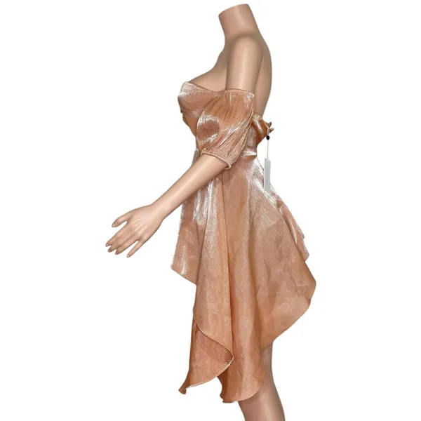 LOVERS + FRIENDS Rola Asymmetrical Off-Shoulder Top, Peach Pink, Small - Image 7
