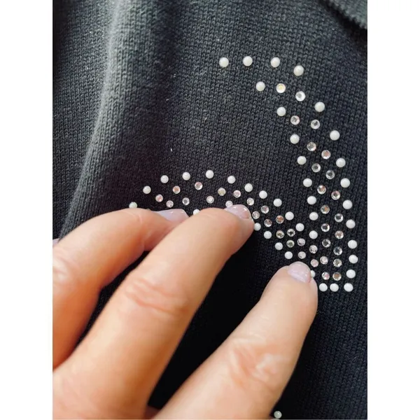 Vintage D.A.G.collection size L 100% cotton rhinestone zip and decor - Image 4