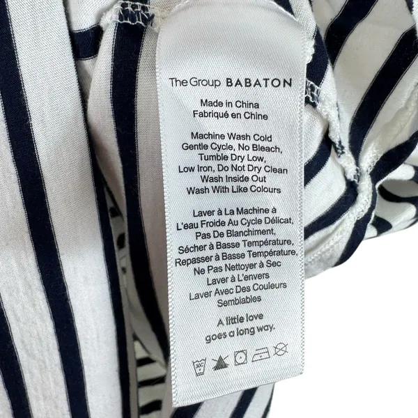 The‎ Group By Babaton Black White Striped Cotton Modal Short Sleeve T-Shirt Sz M - Image 7