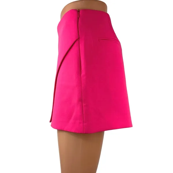 Zara Pink Side Zip High Waisted Faux Wrap Mini Casual Shorts Skirt Skort Size S - Image 3