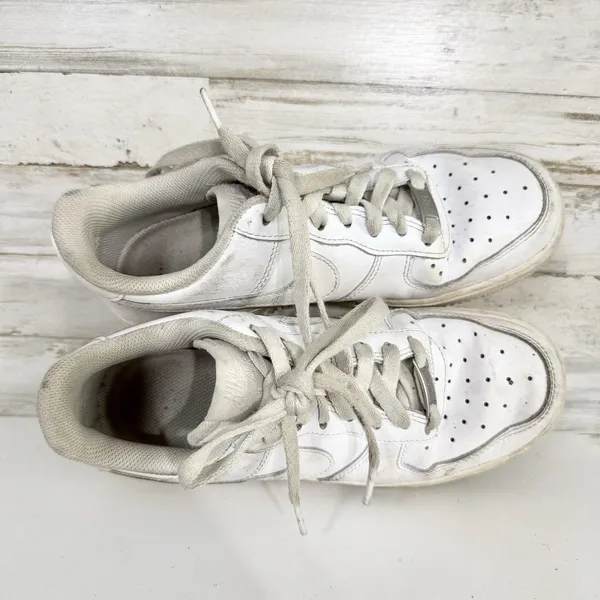 Nike Shoes Size 7.5 Air‎ Force 1 White Leather Low Top Sneakers Lace Up Casual - Image 4