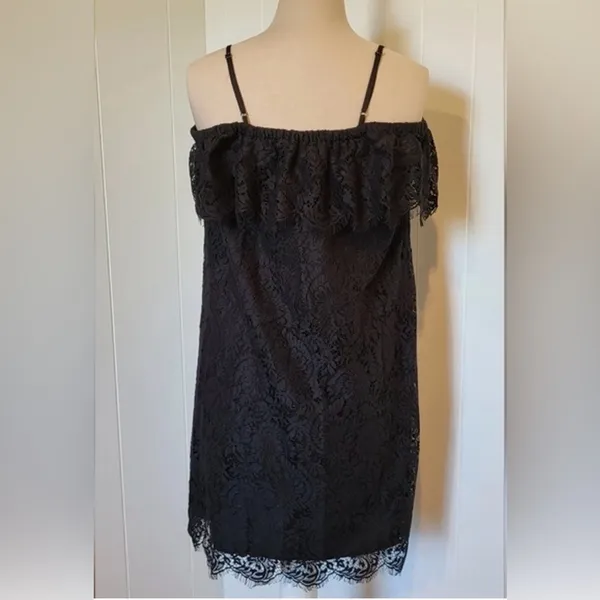 Madewell Black Lace Off-The-Shoulder Mini Dress - Size 00 - Image 8